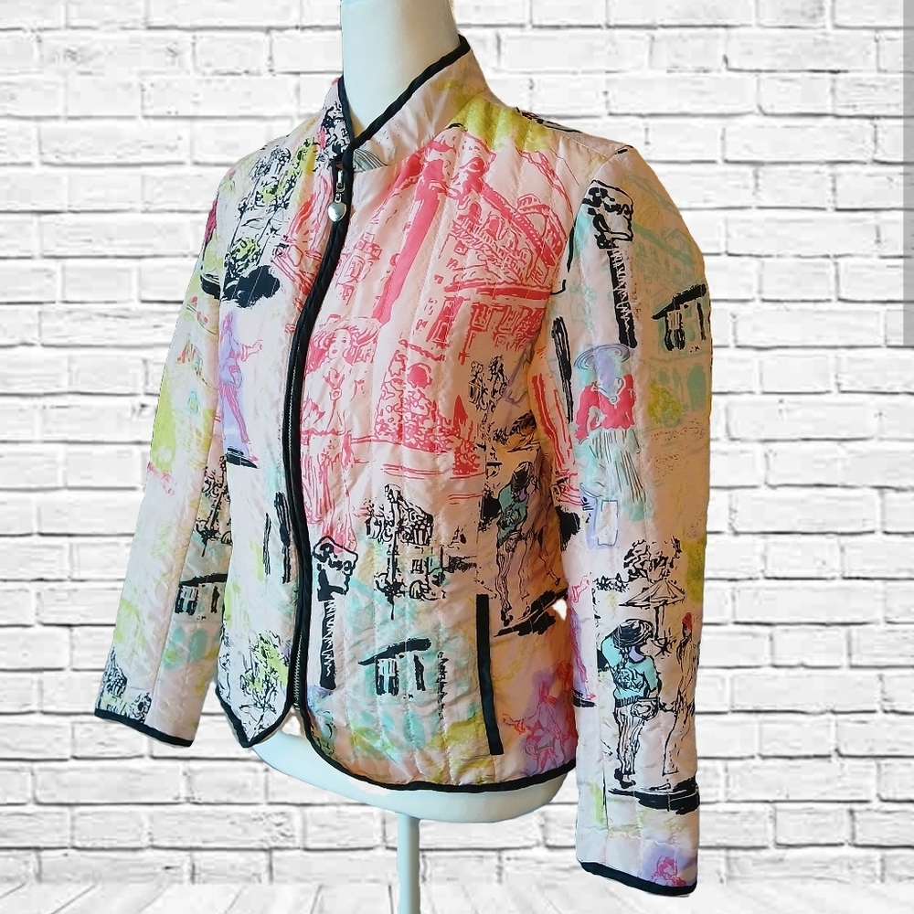 Vintage 100% Silk Womens Jacket Pink Silk Club Petite Size PS - Picture 2 of 11